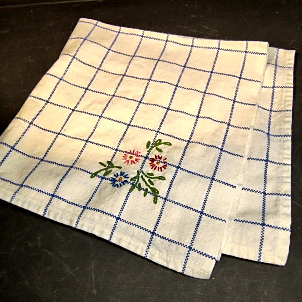 194287.  Hand Embroidered Tea Towel